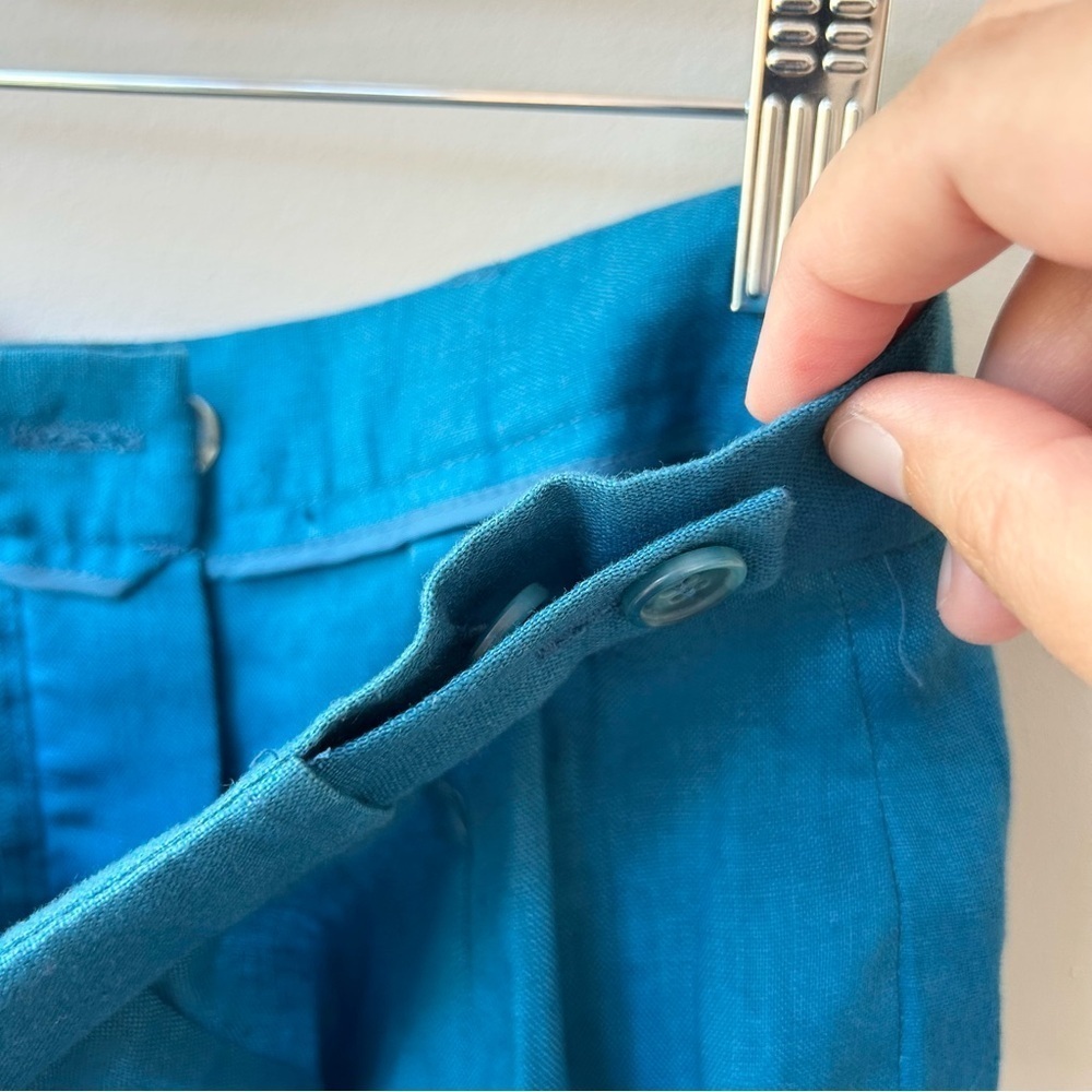 Vintage 100% linen royal blue women’s trousers - Picture 5 of 8